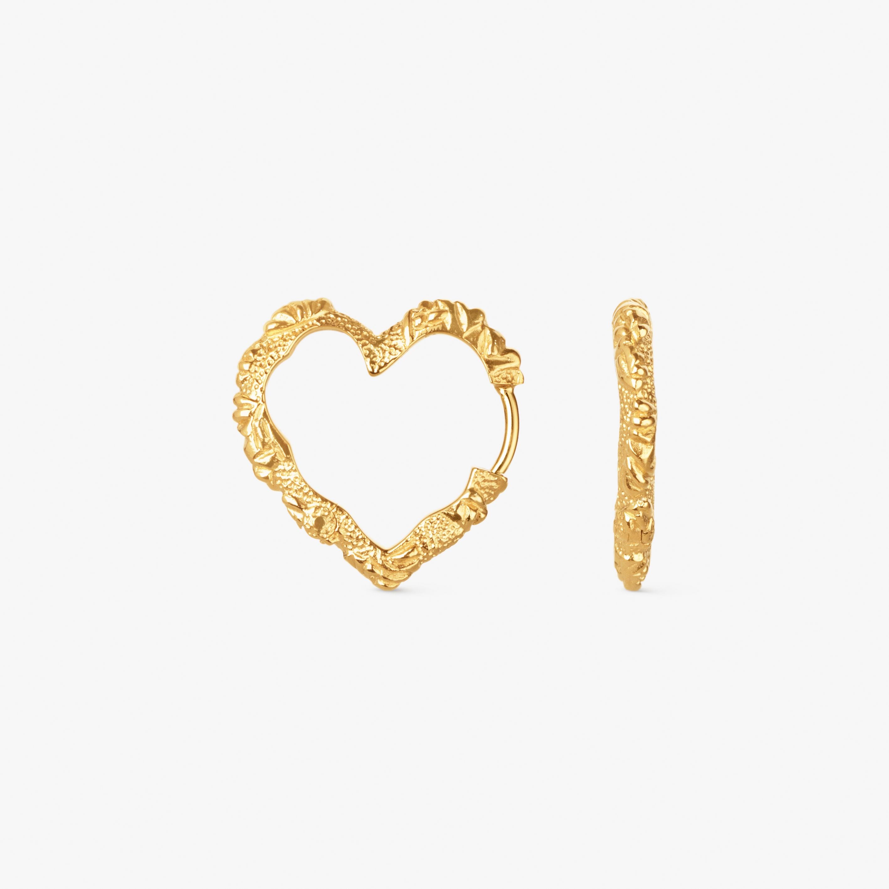 Medium Heart Crush Hoops | Camille Brinch Jewellery