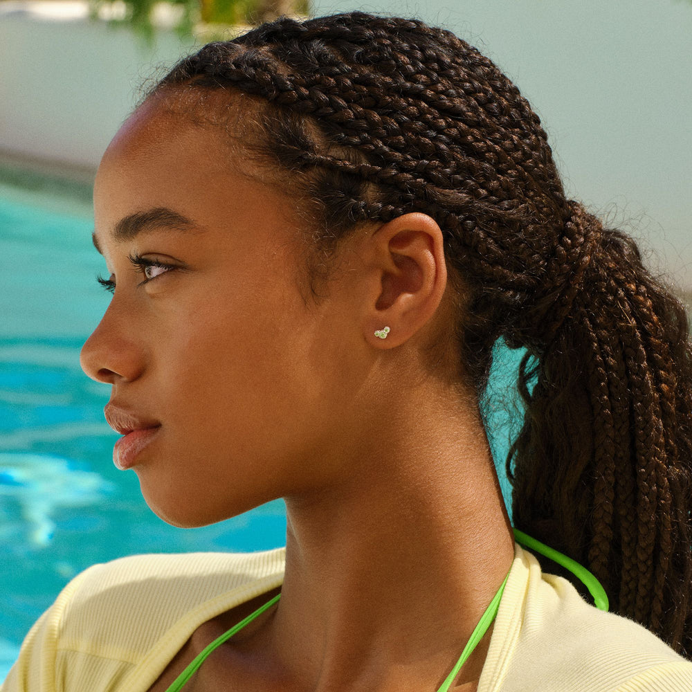 Wavy Gem Dots Stud Earrings