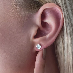 Large Round Tekstur Stud Earrings