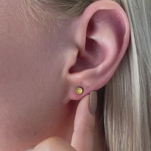 Small Round Tekstur Stud Earrings