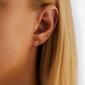 Small Round Tekstur Stud Earrings