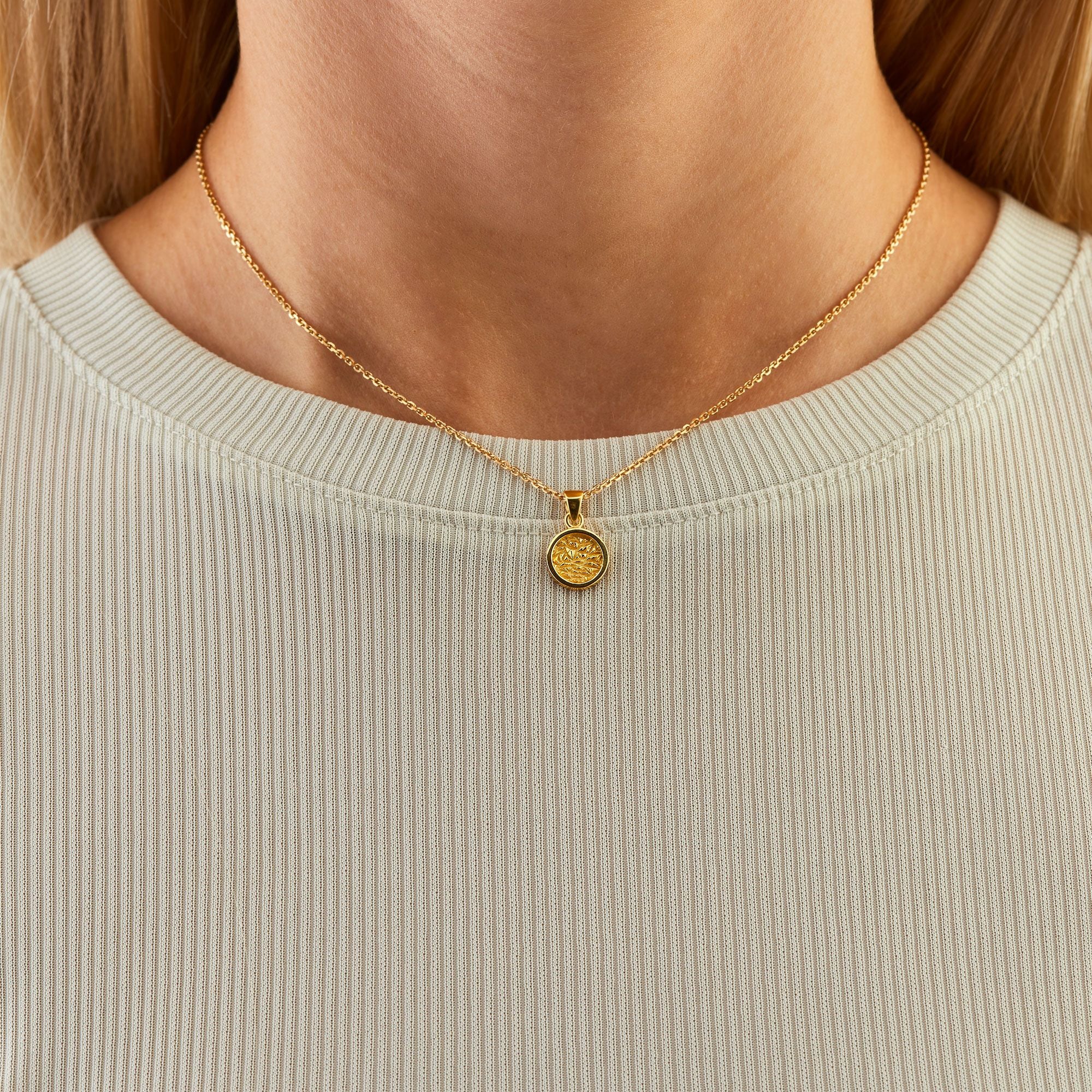 Mini Round Tekstur Necklace